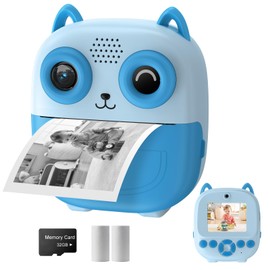 Kids Camera Instant Print, Multifunctional Toddler Camera with Photo Printing Instantly, 2.4 Inch HD Screen Digital Camera for Kids,Christmas Birthday Gifts for 3-12 Year Old Girls(Blue)