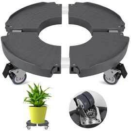 ToLanbbt Plant Caddy Stand with 360° Wheels Adjustable 15-22 Inch Rolling Plant Stand Heavy Duty Large Plant Cart Dolly with Casters 440lbs Capacity for Large Planter, Garden Pot, Flower Pot, Gray, 1P