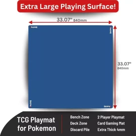 The Gaming Mat Company GMC Poker, Dominoes, Bridge & Mahjong Table Mat - Blue 33" x 33"
