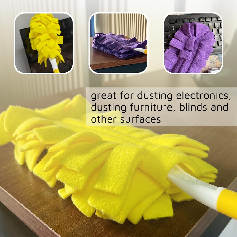 Flammi 360° Fleece Duster Refills for Swiffer, Reusable Duster Refills