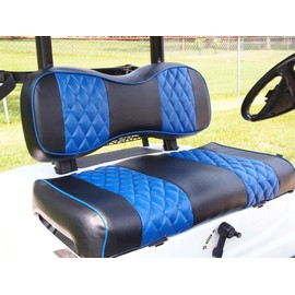 Huskey Parts Company Blue Black Golf Cart Front Seat Covers 2 PCS Compatible with Yamaha G29 Drive 2007+，Drive 2