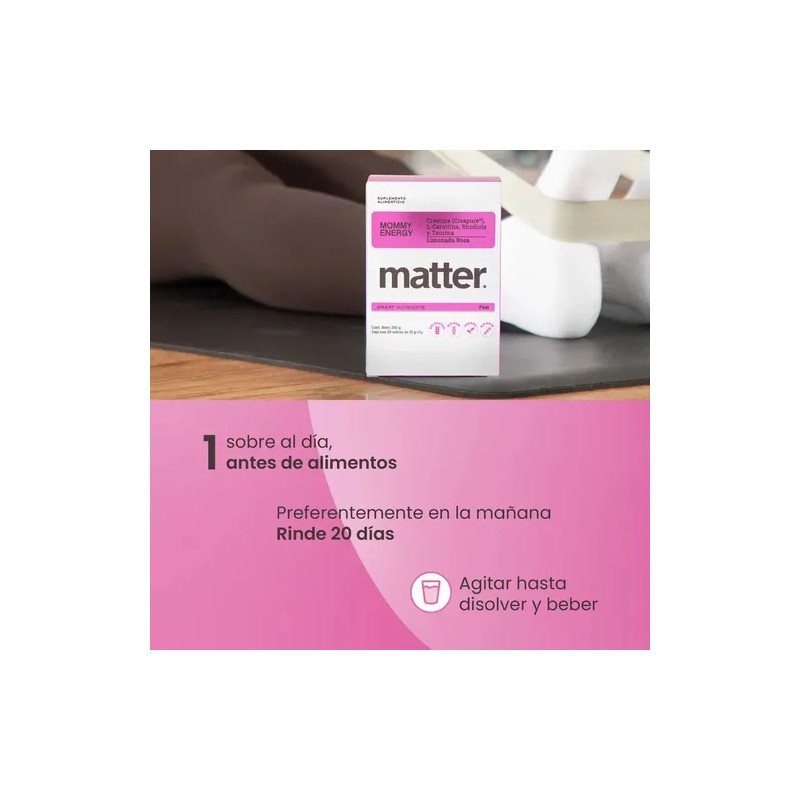 Creatina Matter Smart Nutrients Mommy Energy, en Polvo para Mujer,