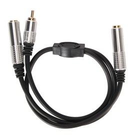 6.35mm Female to 6.35mm Female RCA Cable Gold Plated Sound Y Splitter Cord for Microphone Speaker 1.6ft