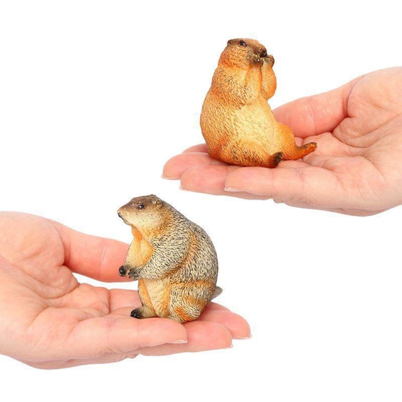 LOVIVER 4x Groundhog Model Figures Groundhog Desktop Ornaments Home Decor