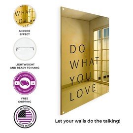Do What You Love Decorative Wall Mirror - Size: 12x18x1, Color: Gold