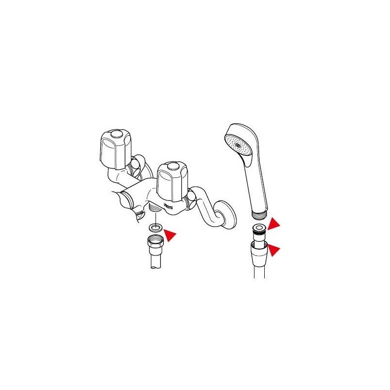 KVK Shower Hose Gasket Set PZKF26-3