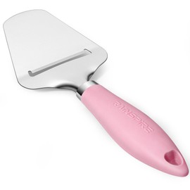 Rainspire Upgraded Non-Stick Cheese Slicers for Block Cheese Multi-Functional Cheese Cutter for Mozzarella, Cheddar, Gruyere Charcuterie Accessories Dishwasher Safe Kitchen Tools, Pink