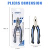 URASISTO 7-Inch Linesman Pliers with Rubber Grip Handle for Basic
