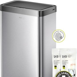 50 Liter / 13.2 Gallon Touchless Rectangular Motion Sensor Trash Can, Brushed Stainless Steel Finish-Various sizes available-1.23-01 - Size: 80 Liter