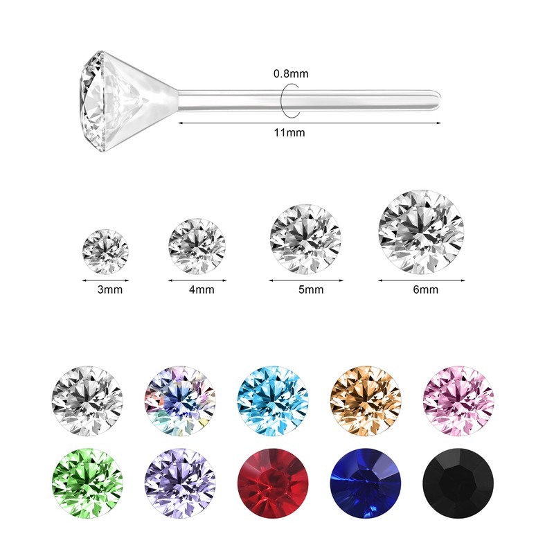 AoedeJ 40 Pcs Colorful Earrings Cubic Zirconia Earrings Studs With