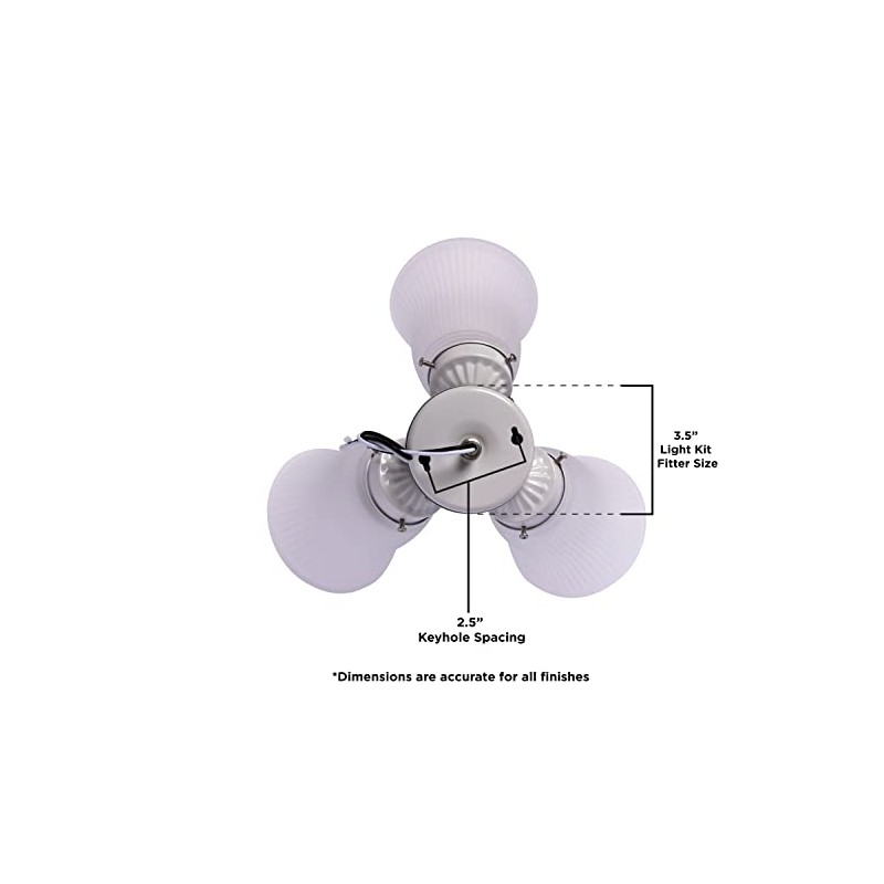 Westinghouse 7784800 Three LED Cluster Ceiling Fan Light Kit, Antique