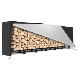 SunyesYoon Firewood Rack Outdoor 80in with Waterproof Cover - Heavy Duty Log Rack Indoor Holder, Upgraded Adjustable Fire Wood Racks, Storage Organizer Stand Tool for Fireplace, Black