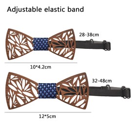 Mr.Van Classic Wooden Bow Tie Set for Men Boys 2 Pieces Children's Bow Tie Adjustable Bow Tie for Weddings, Performances, Party, Prom, blue