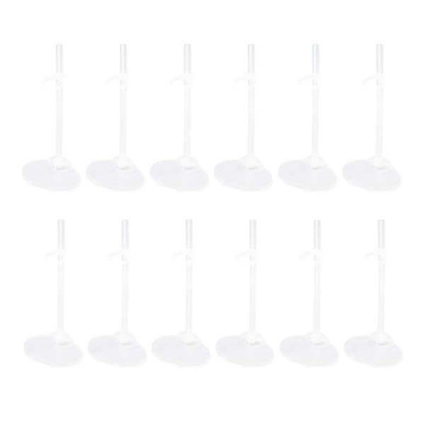 SUPVOX 12pcs Doll Stand Plastic Clear Action Figure Stand Portable