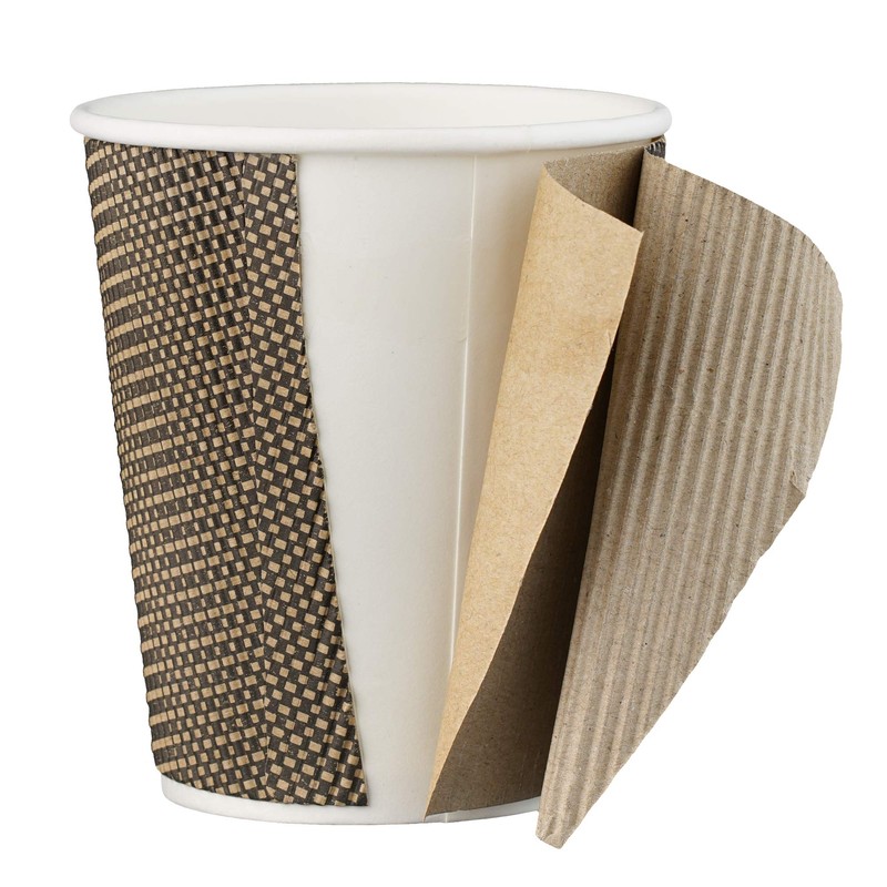 Signature Packaging Ripple Hot Cups with Lids for Coffee and