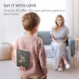 Diese-Klappkarten Diese-Klappkarten Geburtstagskarte - 50 x 20 cm Groß - 3D Karte zum Geburtstag - Glückwunschkarte mit Pop Up Effekt - Pop Up Birthday Card - Pop up Karte zum 21. Geburtstag