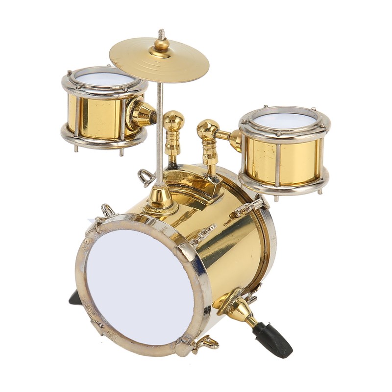 Copper Miniature Drum Set Model with Case Mini Percussion Musical