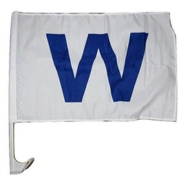 AES 12x18 Chicago Cubs W Win Blue Car Vehicle 12"x18" Flag