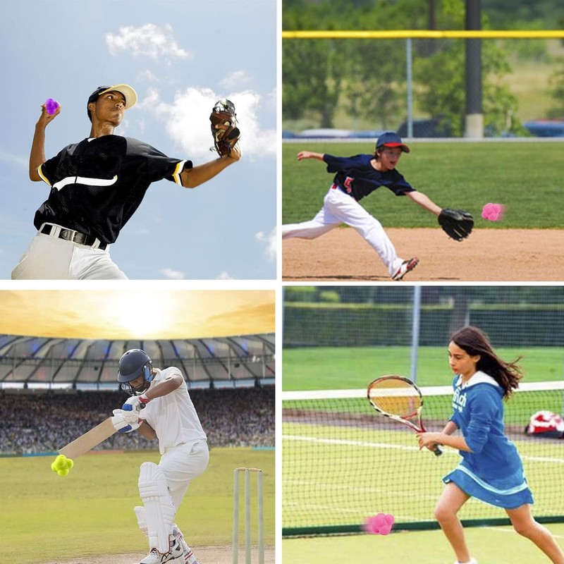 Lyfengdeam6 PCS Rubber Reaction Bounce Balls for Hand-Eye Coordination，Agility &