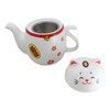 Ebros Gift Japanese Maneki Neko Lucky Beckoning Cat Ceramic Tea