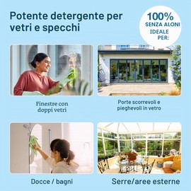 HG Speciale vetri e specchi, detergente per vetri senza strisce, rimuove efficacemente il grasso e lo sporco da finestre e altre superfici (500 ml) - 142050109
