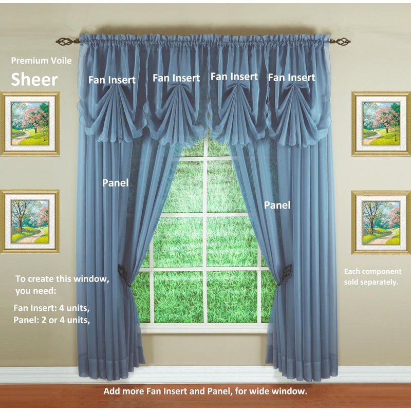 Today's Curtain Emelia Original Voile Panel 84", Wedge Blue, 60"