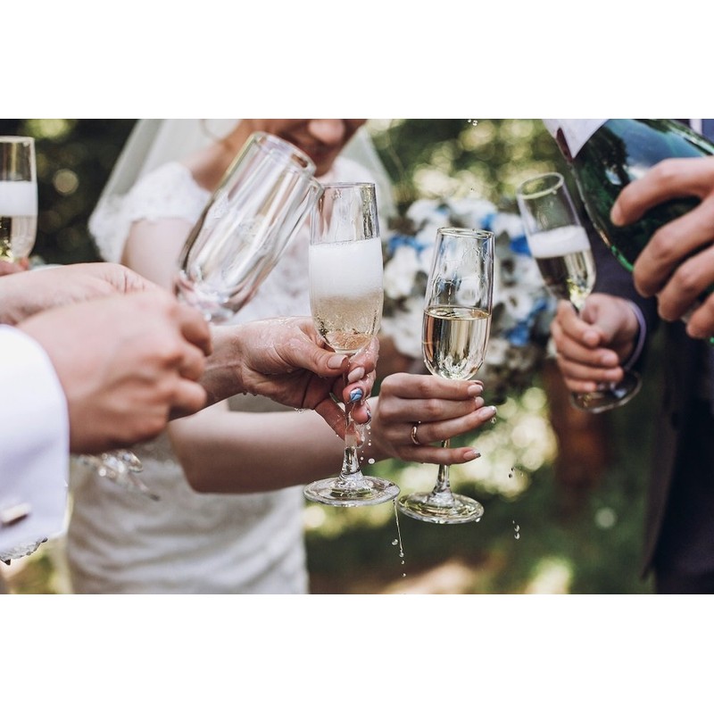 Champagne Flute - Beauty and Beast Crystal Glasses for Toasting