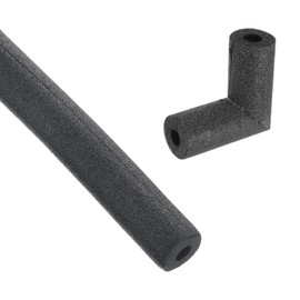 MECCANIXITY 8pcs Pipe Insulation Foam Tube Pipe Lagging 13mm(1/2 inch) ID 37mm(1 1/2 inch) OD 40cm Freeze Protection with Elbow Foam Tube for Copper Pipe, Black