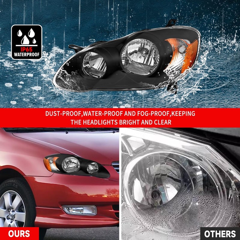 Headlight Assembly Fit Toyota Corolla 2003 2004 2005 2006 2007