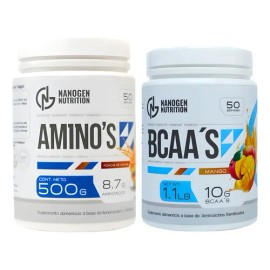 Kit Bcaas  Aminoácidos Nanogen Nutrition 500g Recuperador                                                                                             