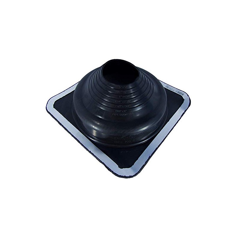 DEKTITE #6 (DFE106B) SQUARE BLACK EPDM Flexible Pipe Flashing (Roof
