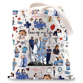 JNIAP Grey TV Show Tote Bag Grey Sloan Memorial Hospital Gifts Meredith & Christina Shoulder Bag, Love My Life Tb, Large
