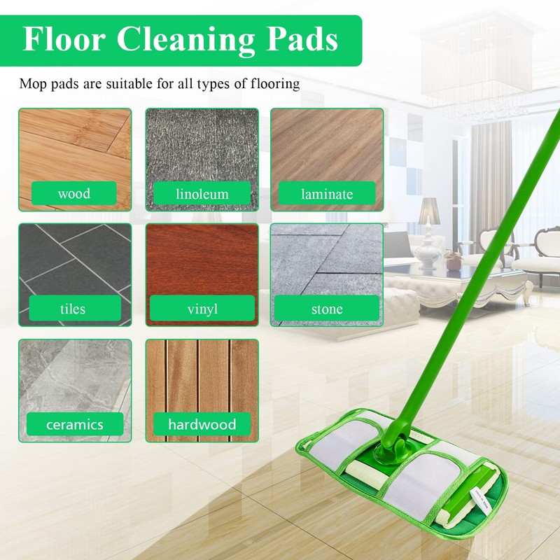 Antoble Reusable Pads Compatible with Flash Speedmop - Washable Microfiber