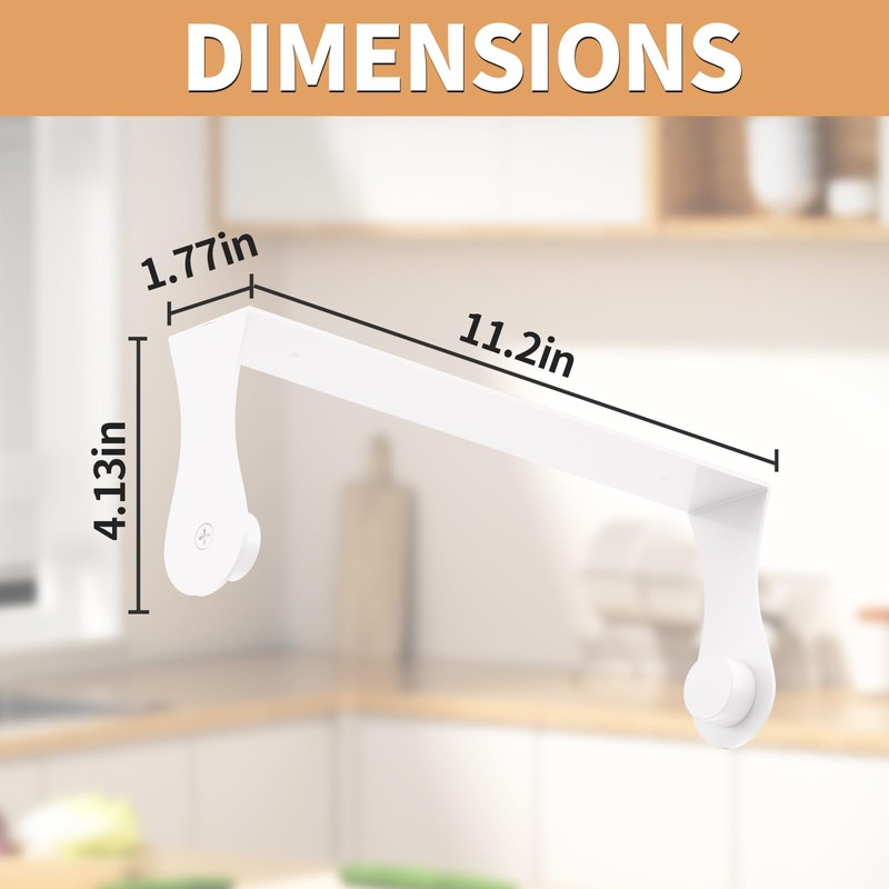 Paper Towel Holder Under Cabinet, White Kitchen Accessories Decor, Wall