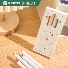 Kaco FIRST Bolígrafos de gel lindos de papelería, tinta negra, 0.7 mm de punta media, bonitos bolígrafos con estrellas para diarios (4 colores brillan