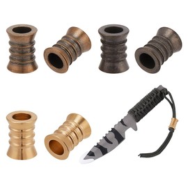 NBEADS 6 Pcs 3 Colors Lanyard Beads Paracord Bracelet Beads, Bicone Lanyard Cord Beads Brass European Paracord Beads Large Hole Metal Beads for Jewelry EDC String Pendant Parachute String Tool