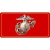usmc marine corps eagle globe anchor insignia logo red license plate usa made