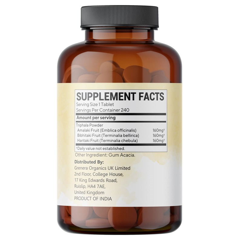 Arumba Ayurveda Triphala Tablets 240 Tablets, 500 mg per Tablet,
