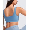 CRZ YOGA Ribbed Sports Bras for Women - Square Neck