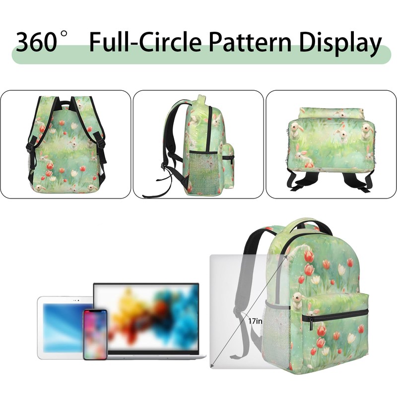ainori Cute Golden Retriever Backpack, Polyester Backpacks with Straps, 11.4inx5.9inx15.7in,