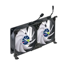 TITAN- 12V DC Double Rack Mount Ventilation Cooling Fan for Fridge Vent and Ventilation Grille with Speed Controller (140mm(V2+))