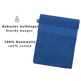 Betz Palermo Terry Cloth Wash Mitts 100% Cotton Wash Cloth Set Size 16 x 21 cm Blue Pack of 10