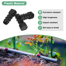 M METERXITY 10-Pack Drip Irrigation Barbed Fittings, for 1/2 Inch End Plug Tubing Connector Plastic Coupling Irrigation Parts for Garden/Greenhouse/Aquarium/Flower Pot, Drip Pipe Accessories