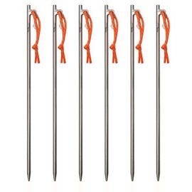TiTo Titanium Tent Pegs Stakes Lightweight Snowfield Grassland Heavy Duty Tent Nails for Outdoor Camping Hiking and Plant Support Garden Stakes 4pcs/6pcs (8×350mm-6pcs)