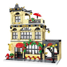 Juego de 1489 piezas de bloques de construcción para restaurantes de la ciudad, juego de rompecabezas de arquitectura y colección de modelos...       