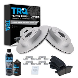 TRQ Rear Brake Pad & Rotor Kit Brake Chemical Kit Brake Pads Brake Rotor Ceramic Premium G-Coated Compatible with 2007-2015 Mazda CX-9