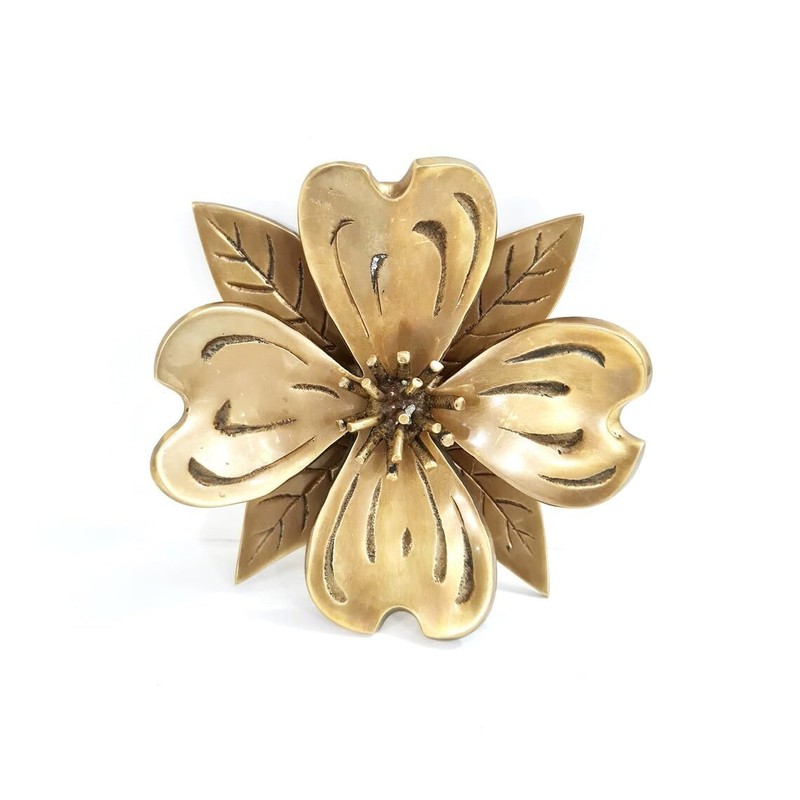 Solid Brass Round Flower Door Knocker - Holiday Gift