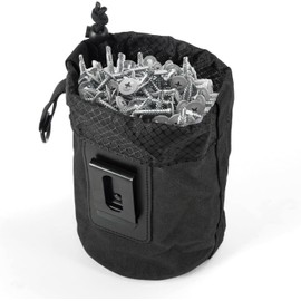 Nail/Screw Work Bag - Belt Clip Tool Bag for Tool Belts, Vests and Plates, Great for Carpenters, HVAC Tech, Plumbe and Electricians, Contractors (Black)