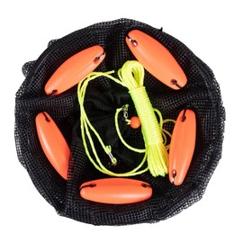 Large Foldable Floating Fish Basket for Live Caught Fish, Collapsible Mesh Fishing Basket, Portable Kayak Fishing Live Well, Heavy Duty Coated Fishing Net Cage