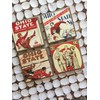 Ohio State vintage program cover coasters with gold trim